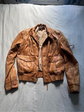 Vintage tan leather jacket